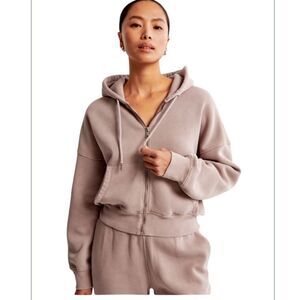 ABERCROMBIE & FITCH Essential Ribbed Sunday Hooded Full Zip, Size‎ XSMALL